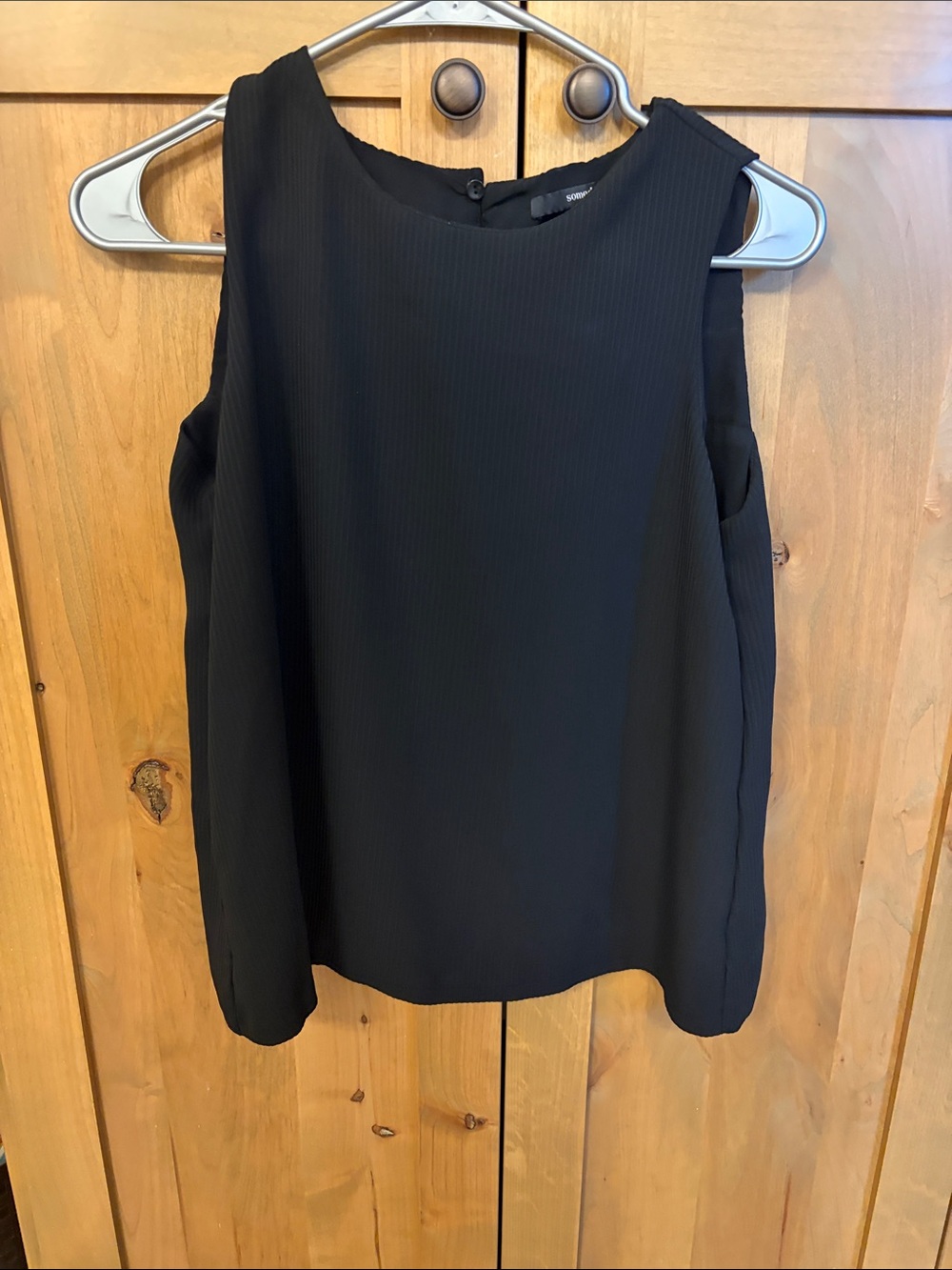 Black Sleeveless Ribbed Camisole Top